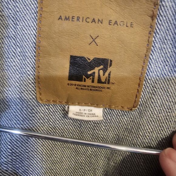Vintage MTV American Eagle Sz S Denim Daria Patch Accent Distressed Jacket  90s - Picture 16 of 16